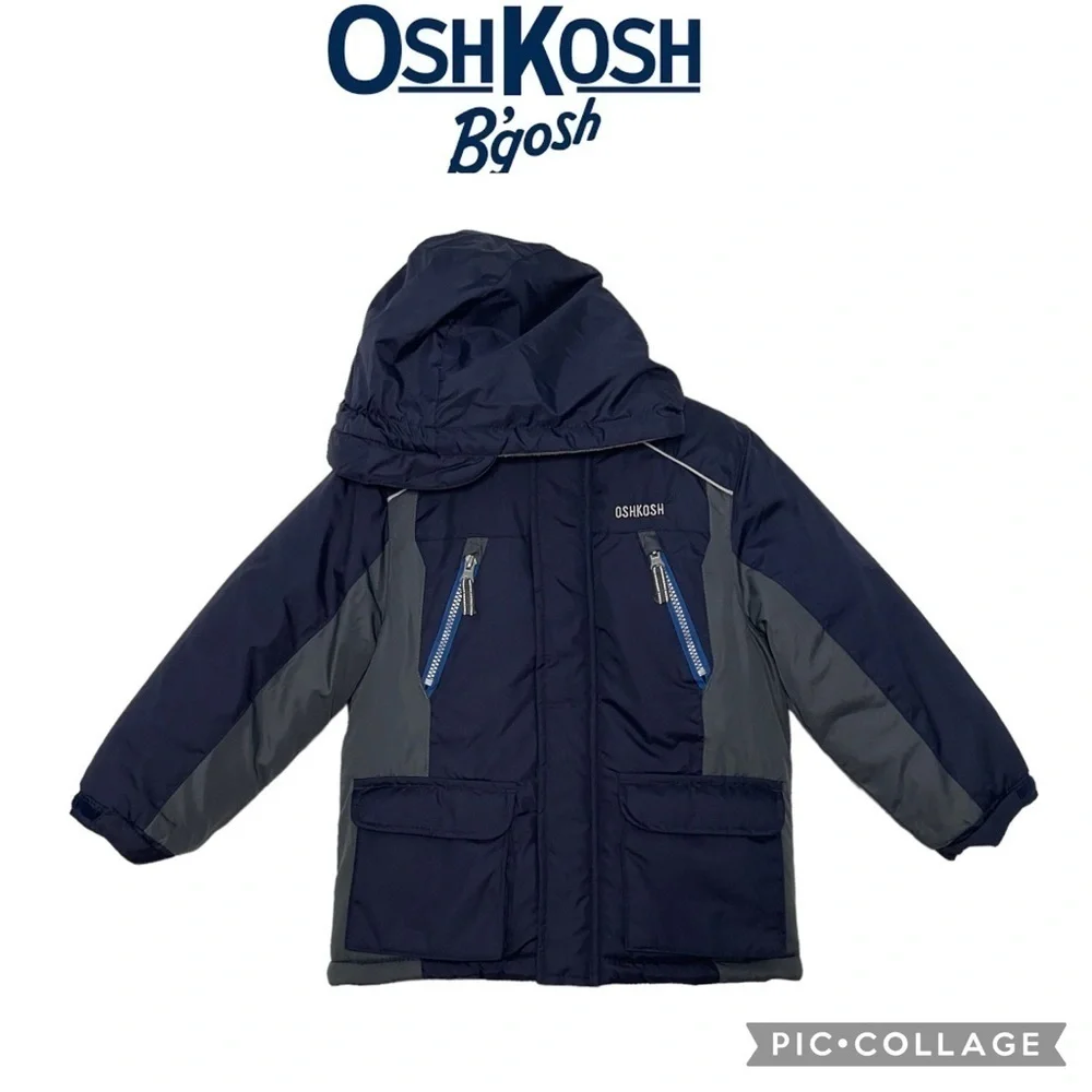 Oshkosh B’gosh quilted insulated snow ski kids full zip hoodie jacket size M